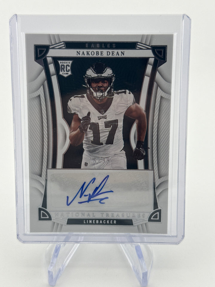 Nakobe Dean 2022 Panini National Treasures Rookie Auto, 76/99