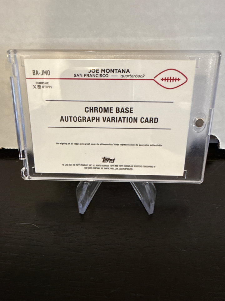 Joe Montana 2024 Topps Chrome Orange Refractor Variation Auto, 02/25