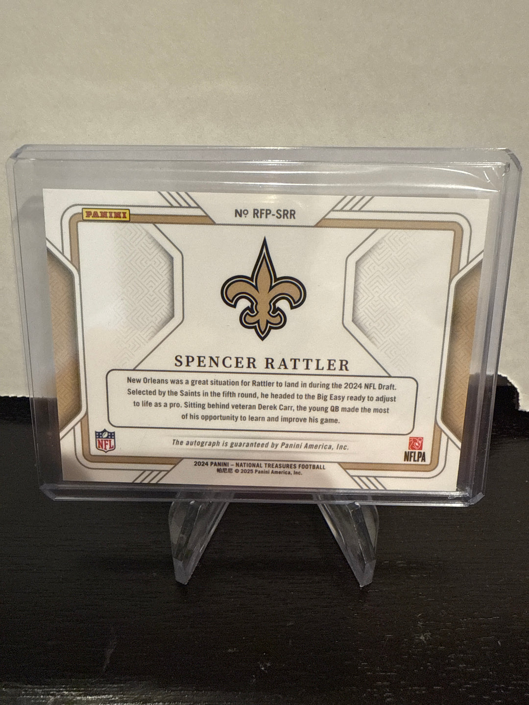 Spencer Rattler 2024 Panini National Treasures Field Pass Rookie Auto, 42/99