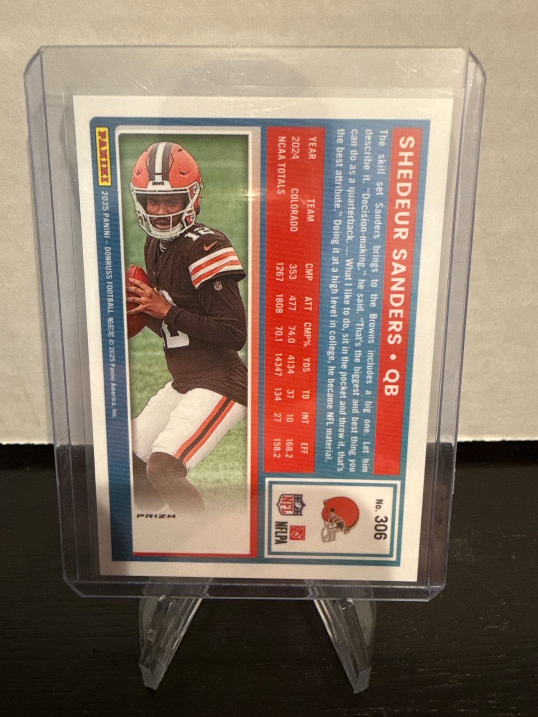 Shedeur Sanders 2025 Panini Donruss Optic Preview Rated Rookie Holo