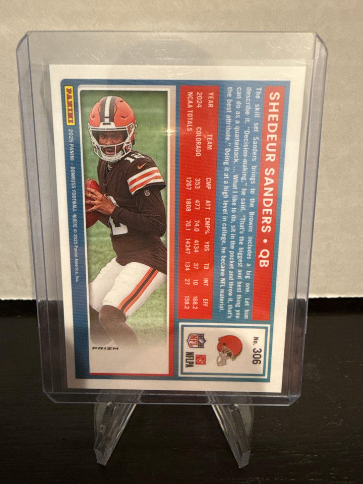 Shedeur Sanders 2025 Panini Donruss Optic Preview Rated Rookie Holo