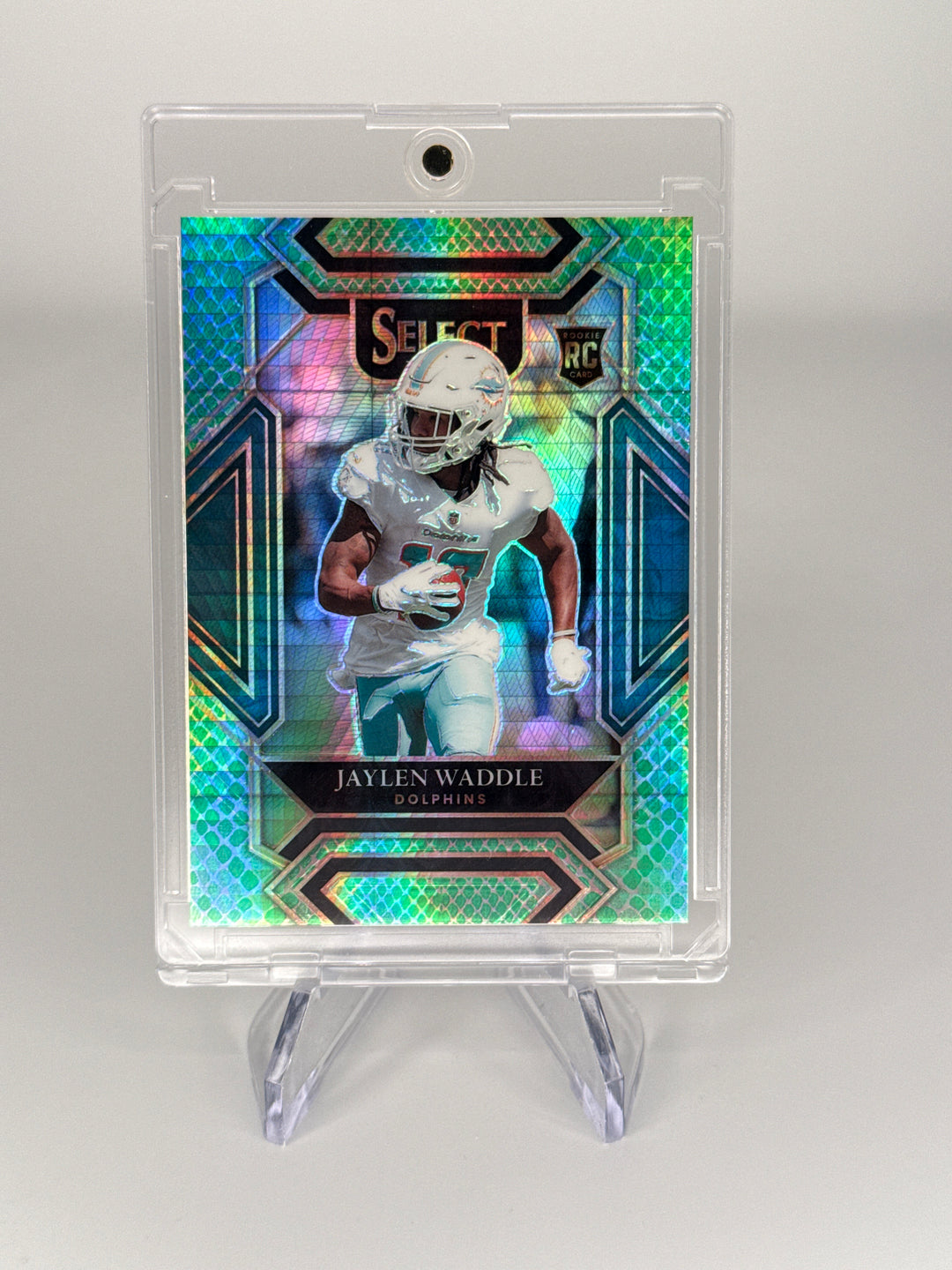 Jaylen Waddle 2021 Panini Select Club Level Dragon Scale Prizm Rookie, 03/89