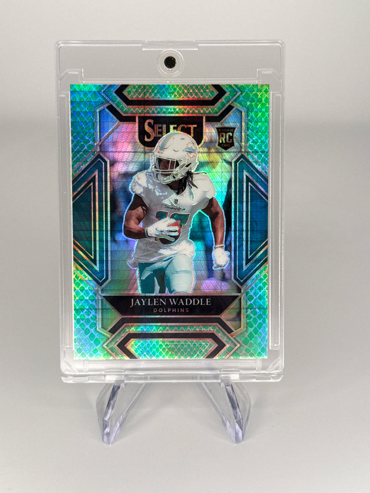 Jaylen Waddle 2021 Panini Select Club Level Dragon Scale Prizm Rookie, 03/89