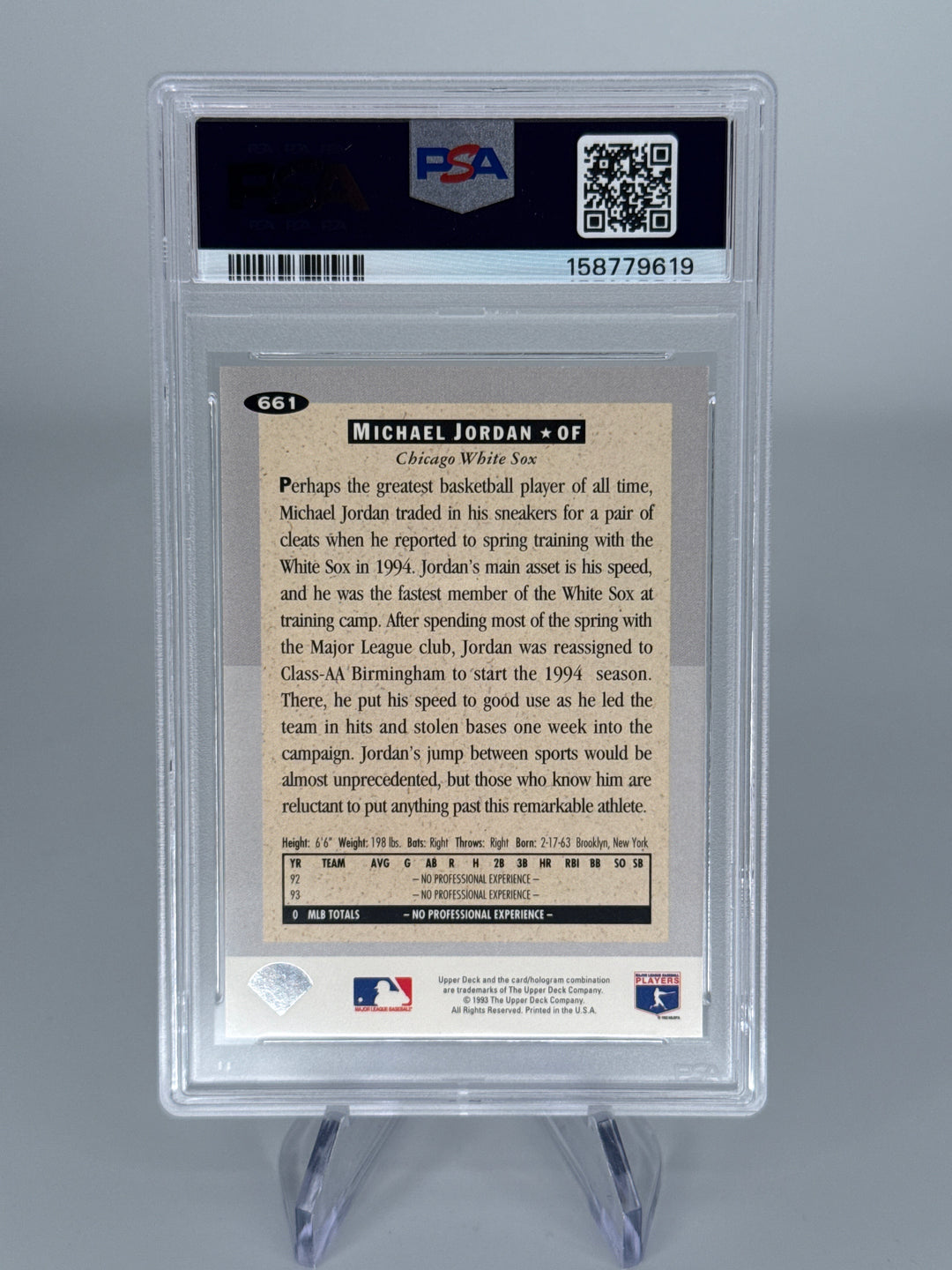 Michael Jordan 1994 Collectors Choice Rookie, PSA 9 Mint