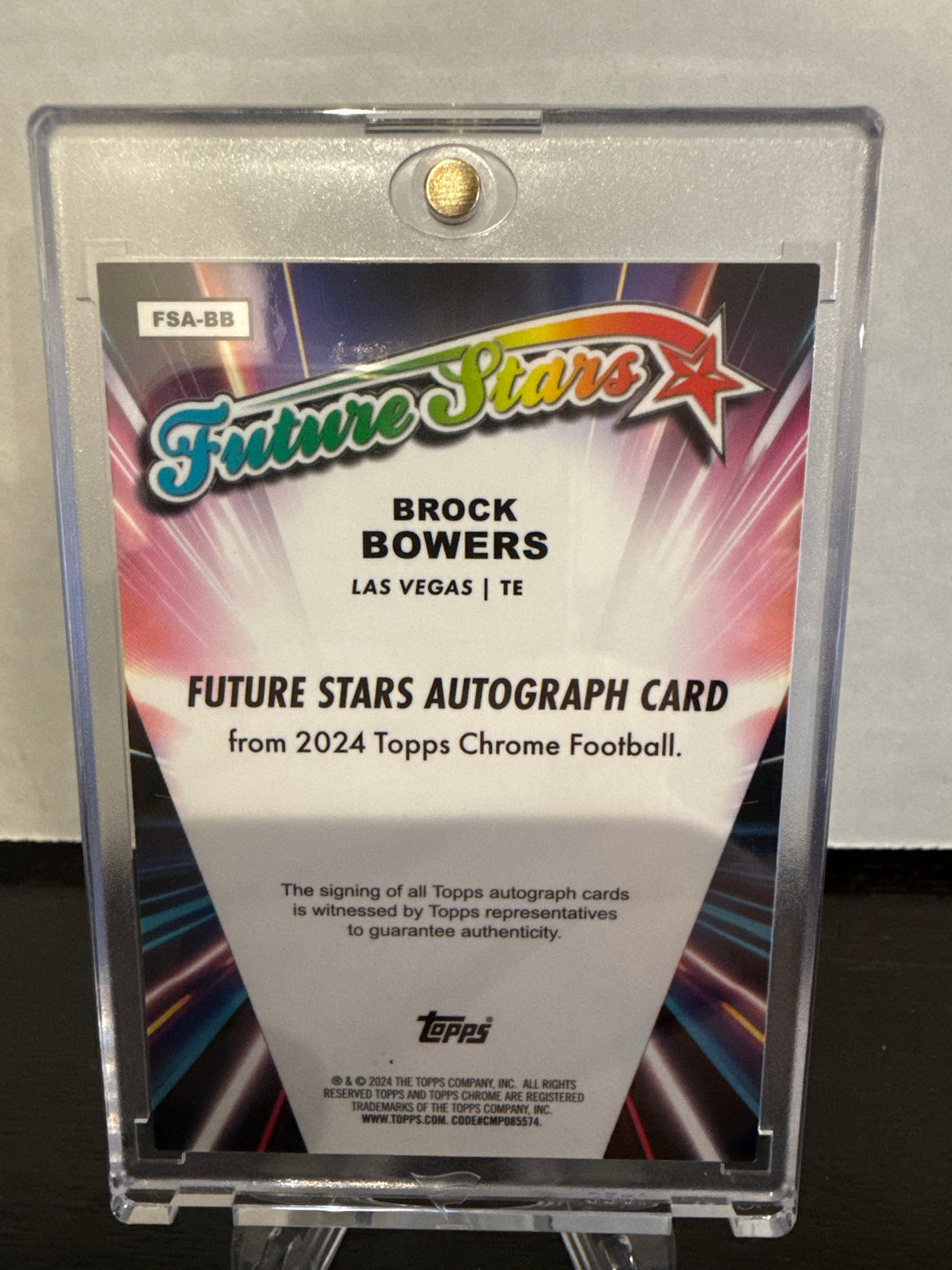 Brock Bowers 2025 Topps Chrome Future Stars Rookie Auto Blue Refractor, 007/150