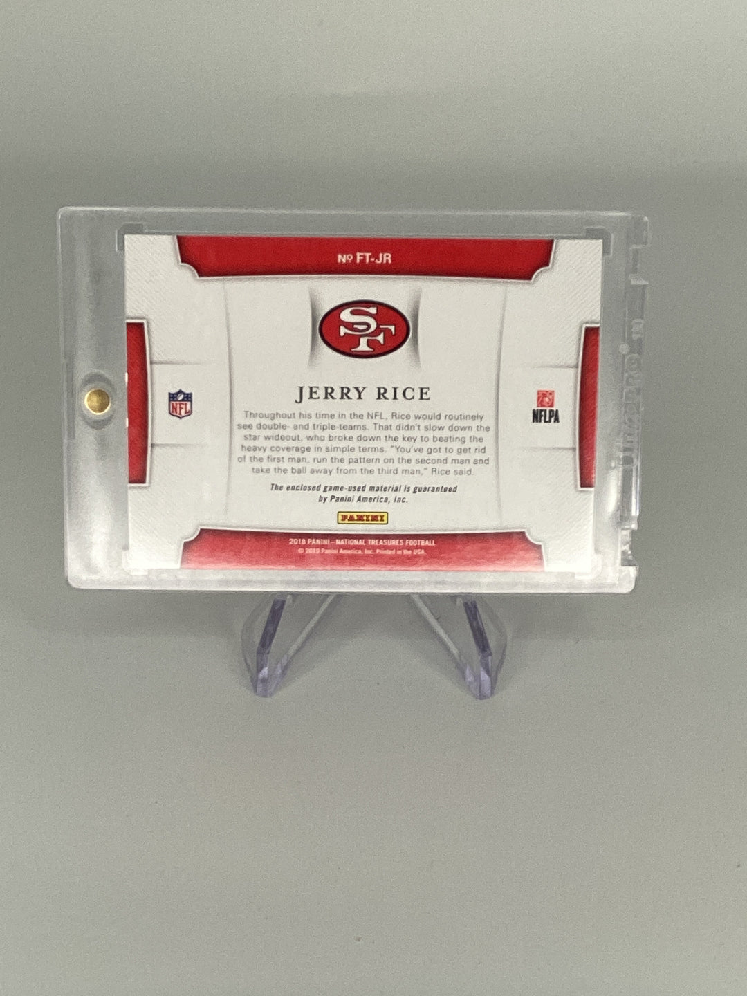 Jerry Rice 2018 Panini National Treasures Franchise Treasures Relic, 08/10