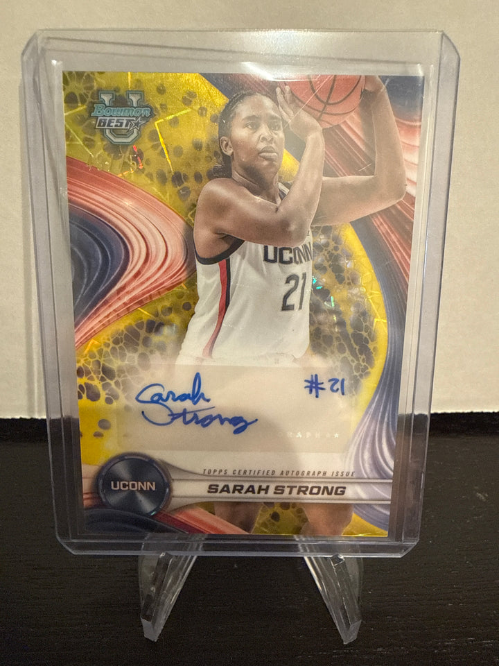 Sarah Strong 2025 Bowman Best University Yellow Auto, 49/75