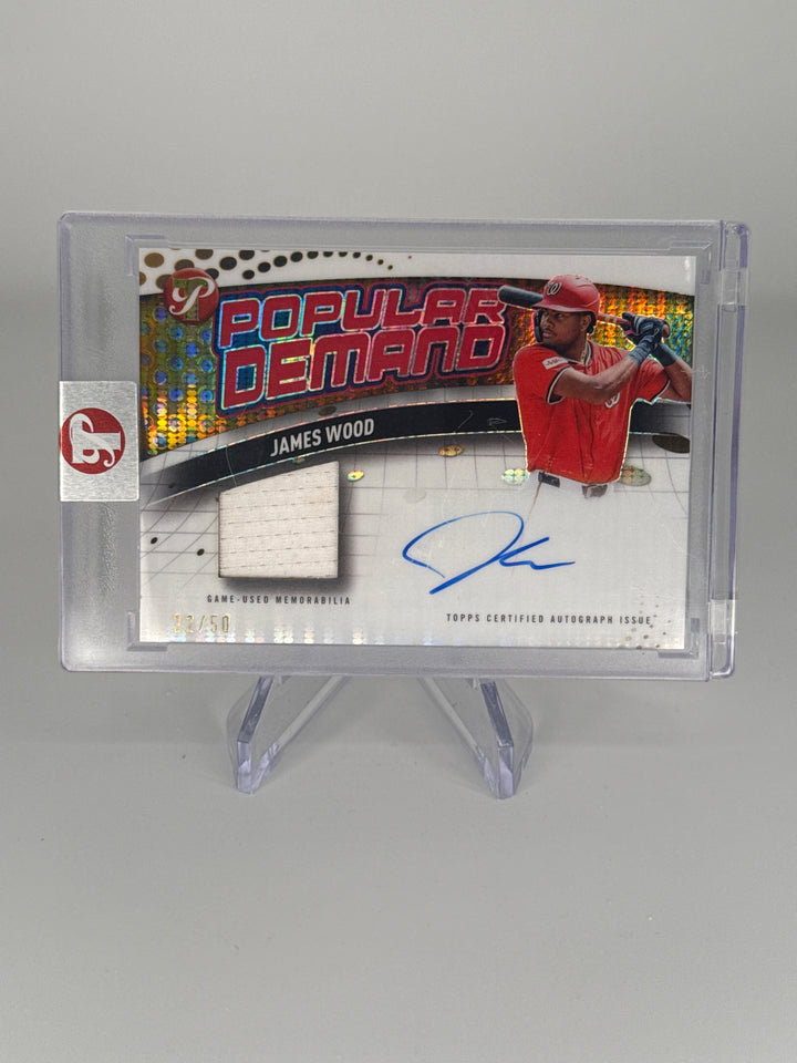 James Wood 2026 Topps Pristine Popular Demand Auto Relic Gold, 22/50