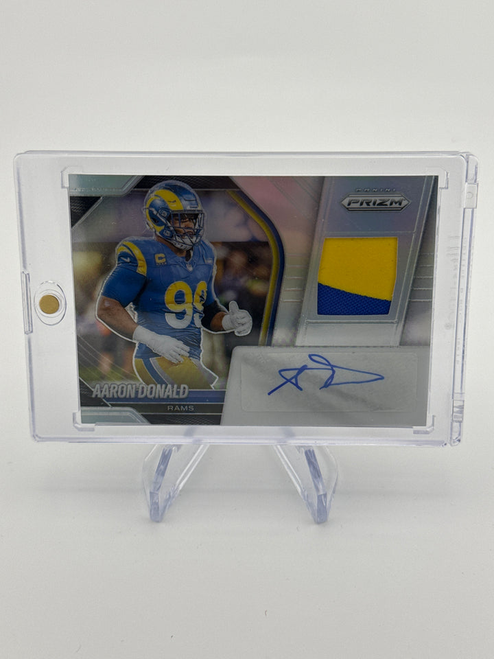 Aaron Donald 2025 Panini Prizm Auto Relic Silver, 27/99