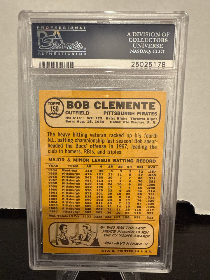 Bob Clemente 1968 Topps, PSA 7