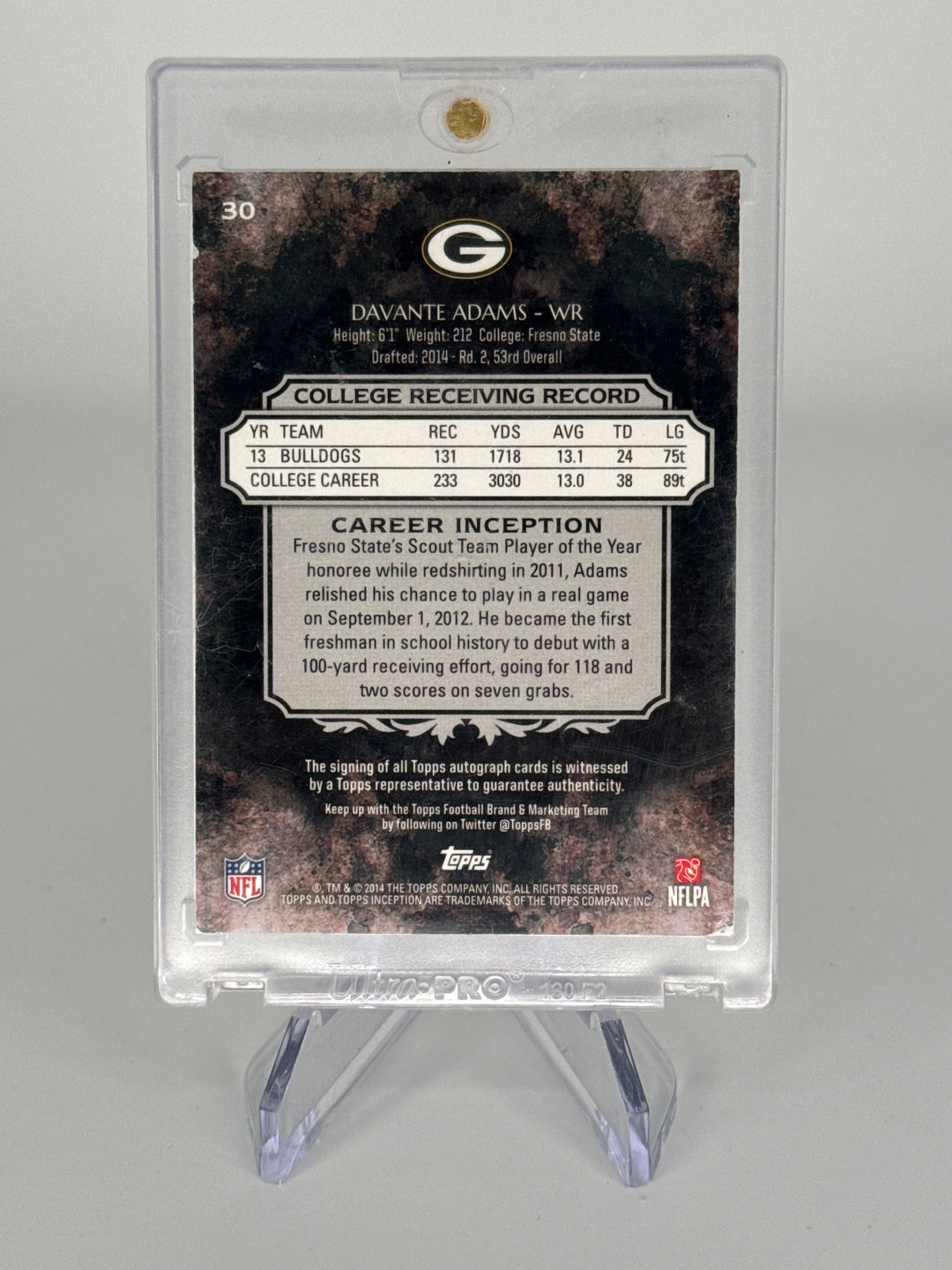 Davante Adams 2014 Topps Inception Rookie Auto