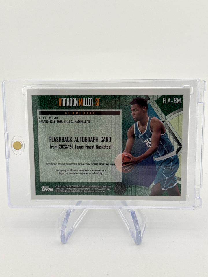 Brandon Miller 2023 Topps Finest Flashback Rookie Auto Gold, 07/50