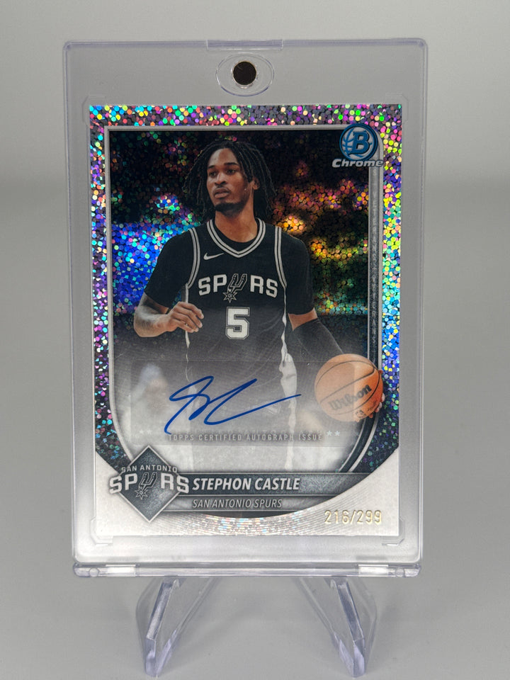 Stephon Castle 2025 Bowman Chrome Speckle Refractor Auto, 216/299