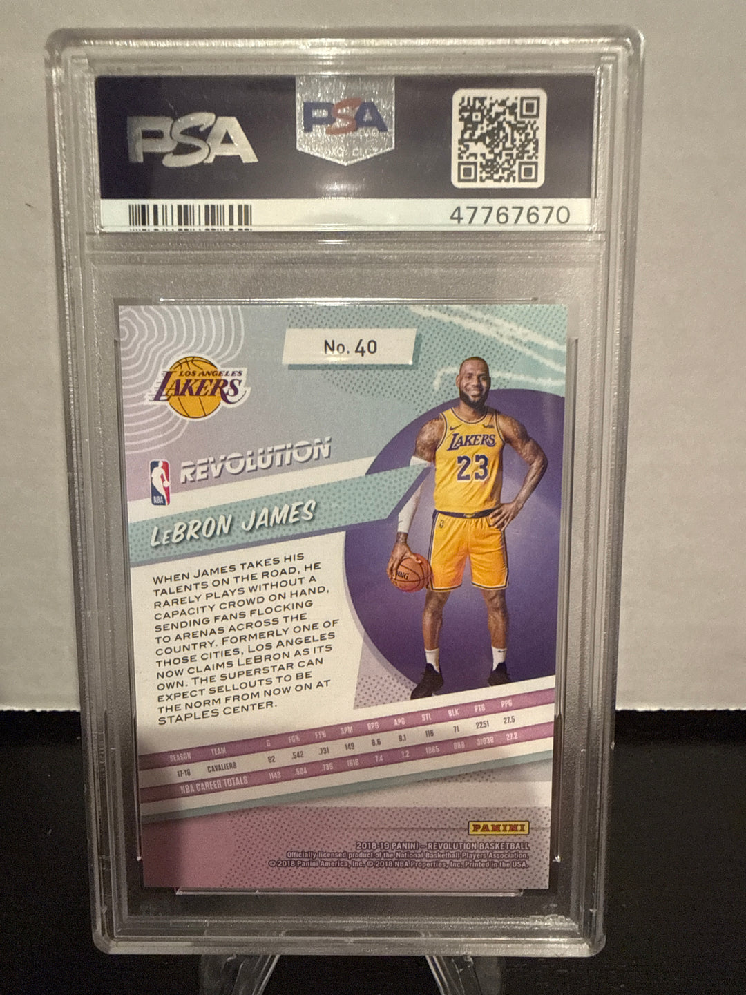 Lebron James 2018 Panini Revolution, PSA 10 Gem Mint