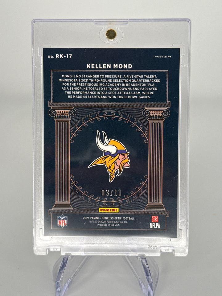 Kellen Mond 2021 Panini Donruss Optic Rookie Kings Gold SSP Case Hit Rookie, 03/10
