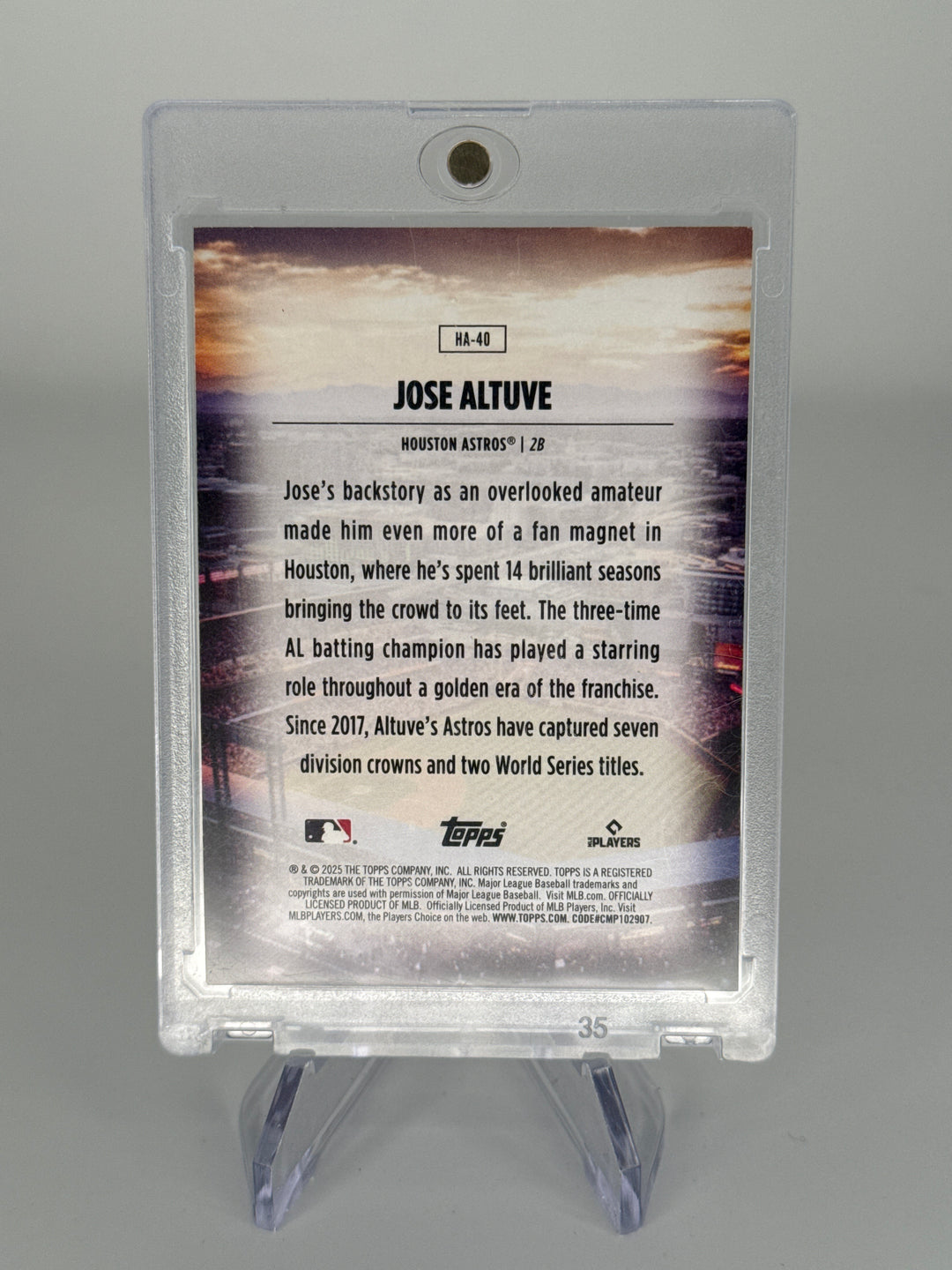 Jose Altuvve 2025 Topps Series 2 Home Field Advantage SSP