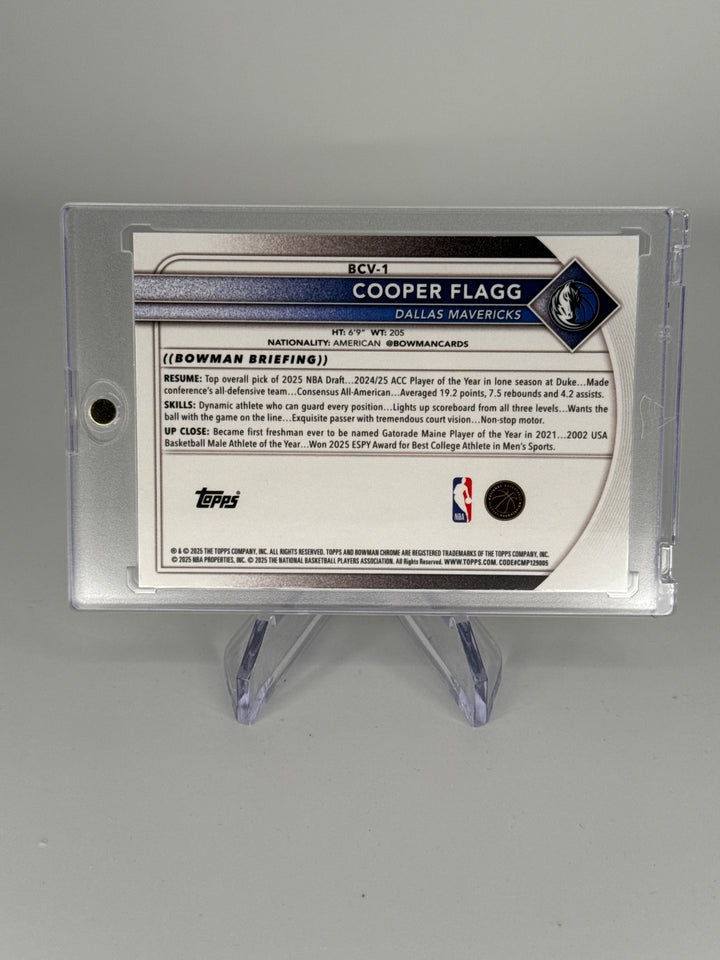 Cooper Flagg 2025 Bowman Chrome Hardwood Refractor Rookie, 013/125