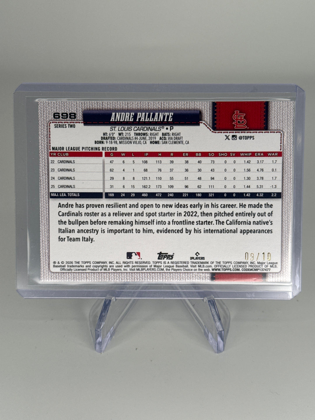 Andre Pallante 2026 Topps Chrome Series 2 Black Diamante Foil, 03/10