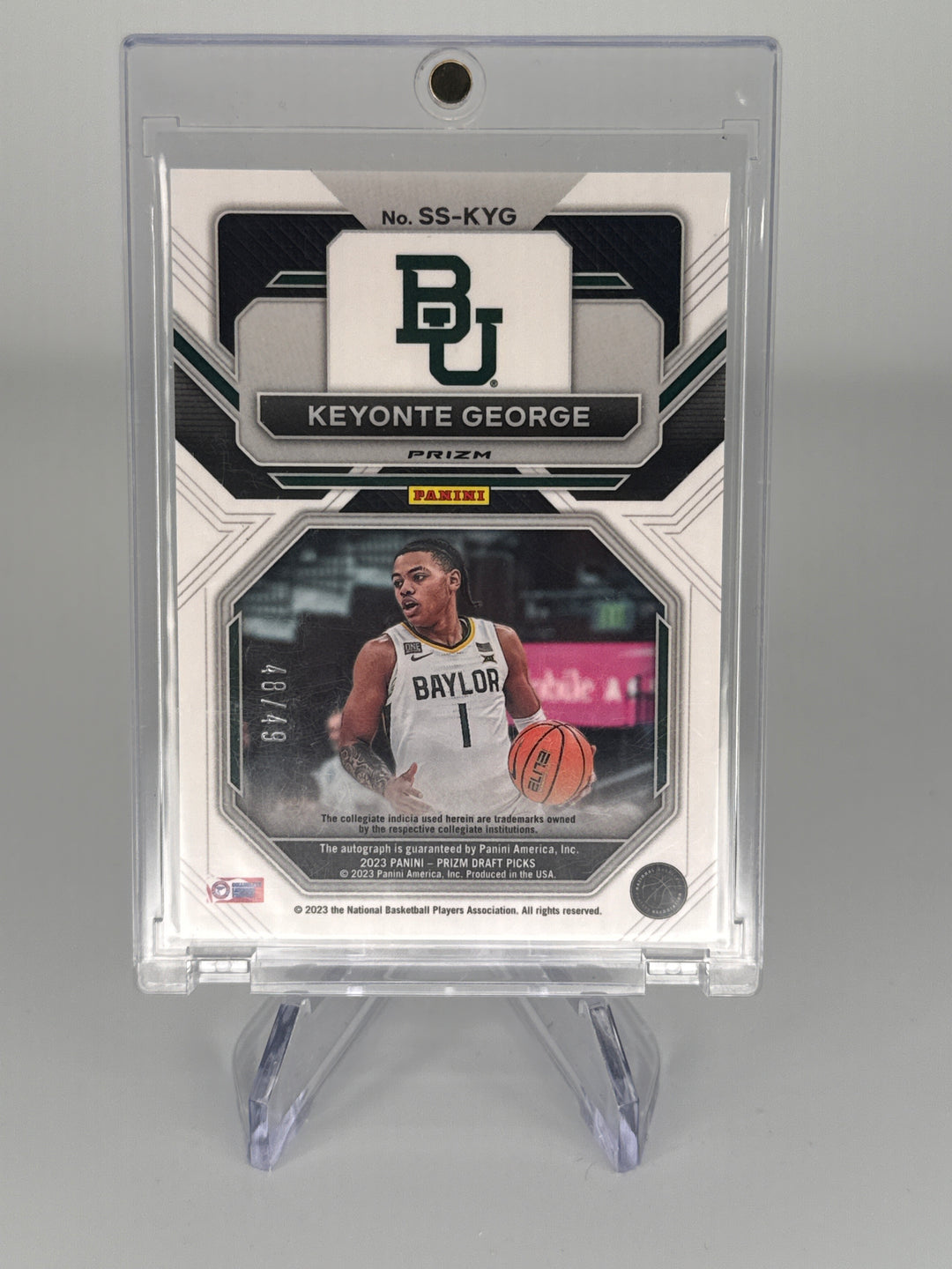Keyonte George 2023 Panini Prizm Draft Picks Blue Ice Rookie Auto, 48/49