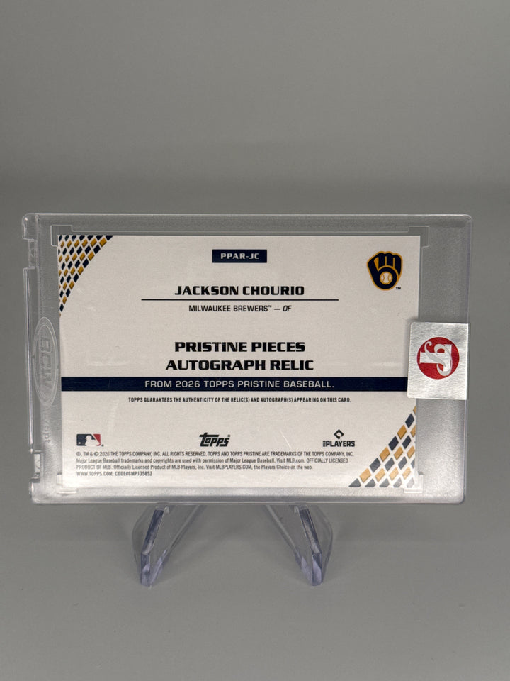 Jackson Chourio 2026 Topps Pristine Pieces Auto Relic