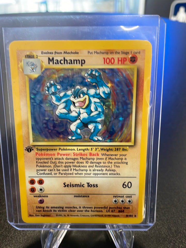 Pokemon TCG 1999 Machamp 1st Edition Vintage Base Set Holofoil, 8/102