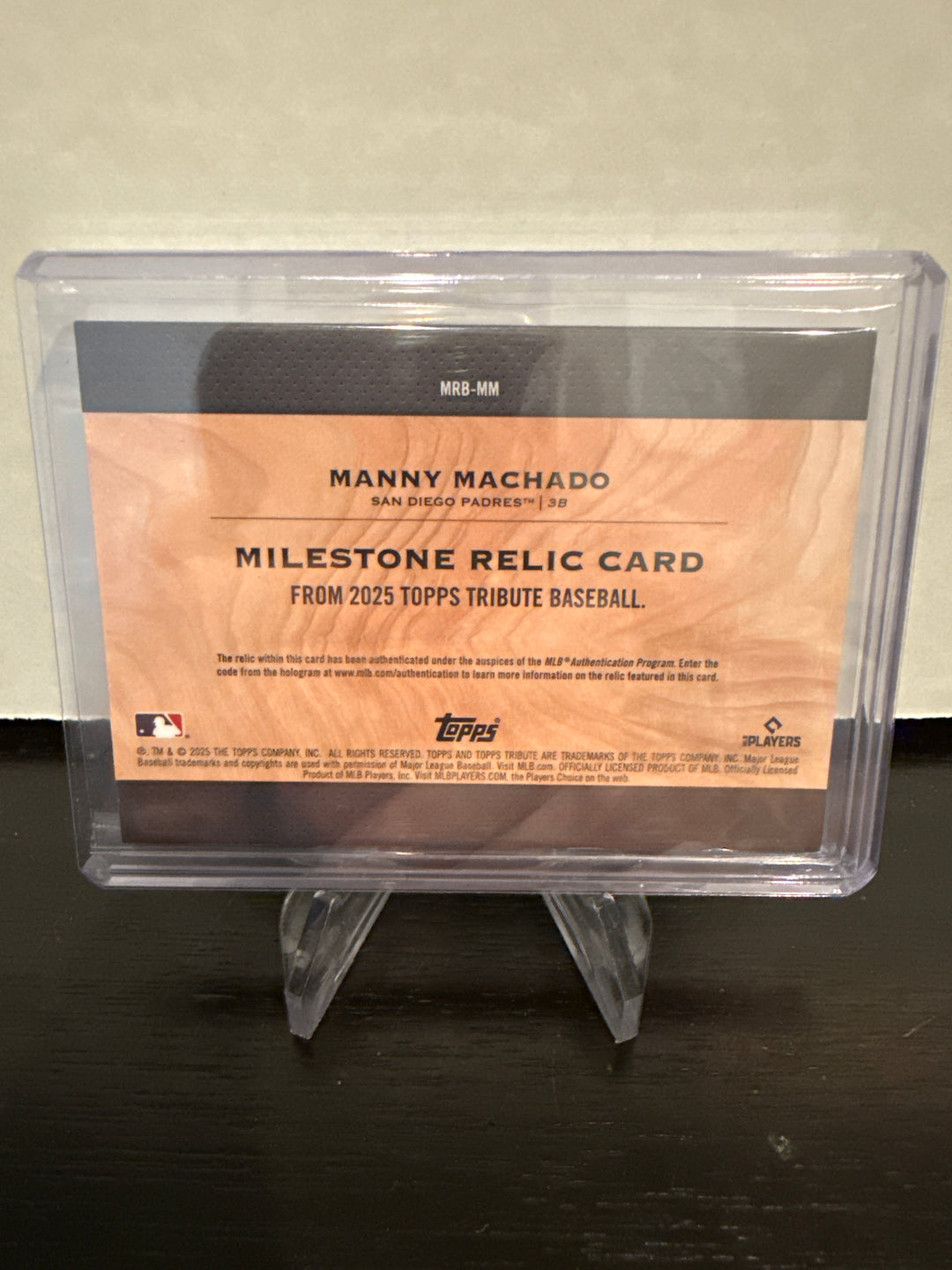 Manny Machado 2025 Topps Tribute Milestone Relic Seoul Series, Rose Gold, 03/10