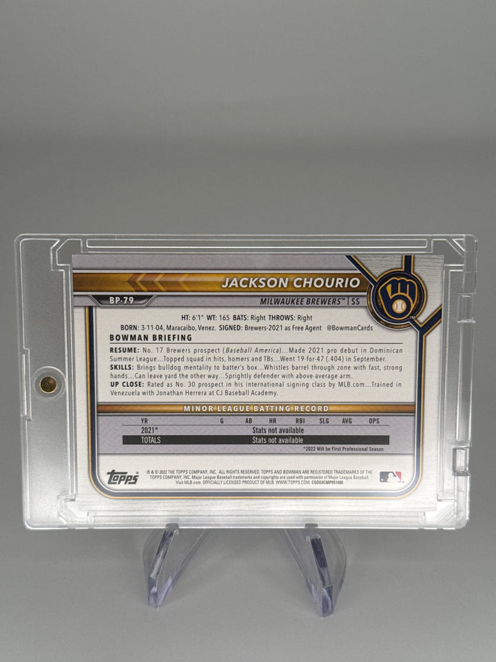 Jackson Chourio 2022 Bowman Purple Pattern Paper 1st, 096/199