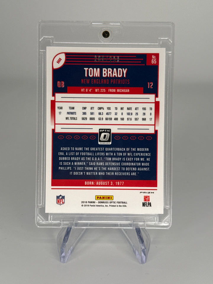 Tom Brady 2018 Panini Donruss Optic Aqua Prizm, 266/299