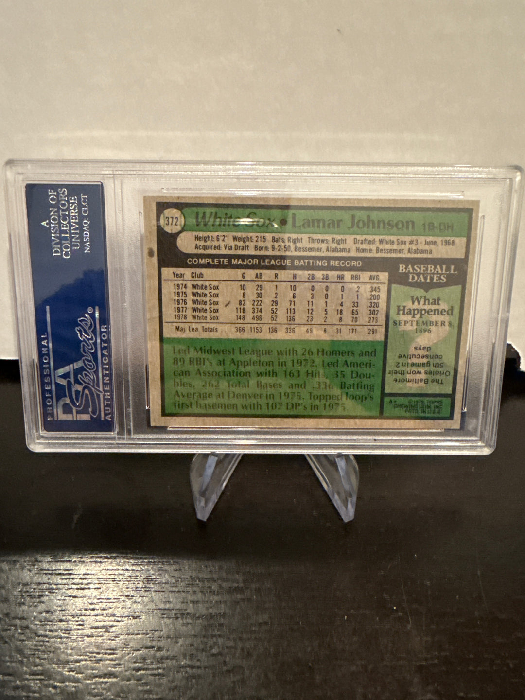 Lamar Johnson 1979 Topps, PSA 9 Mint