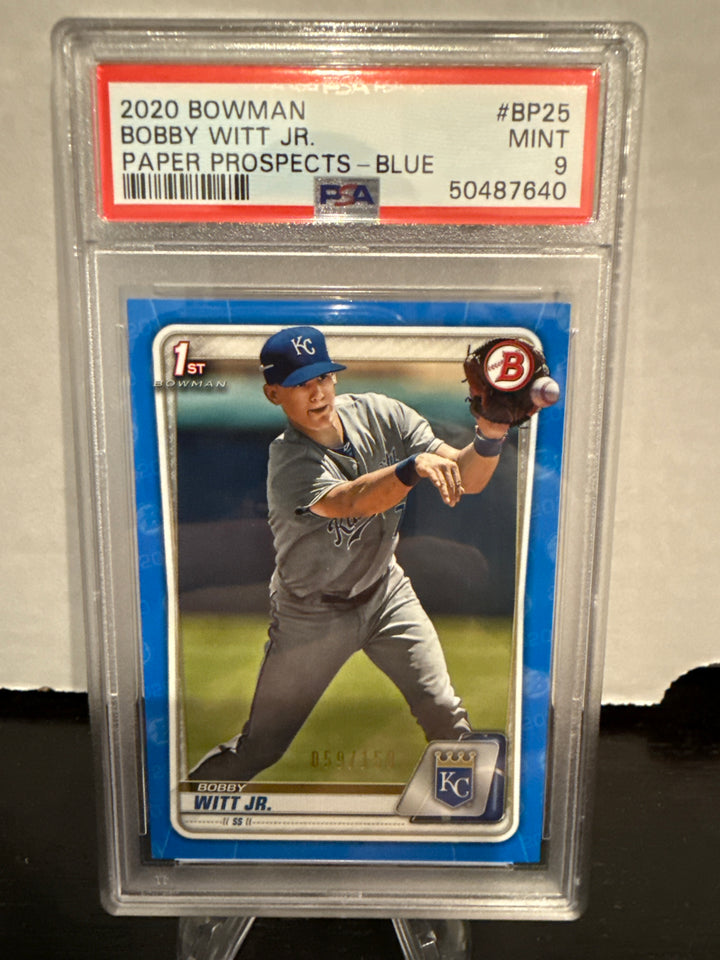 Bobby Witt Jr 2020 Bowman Paper Prospects Blue, 059/150, PSA 9 Mint