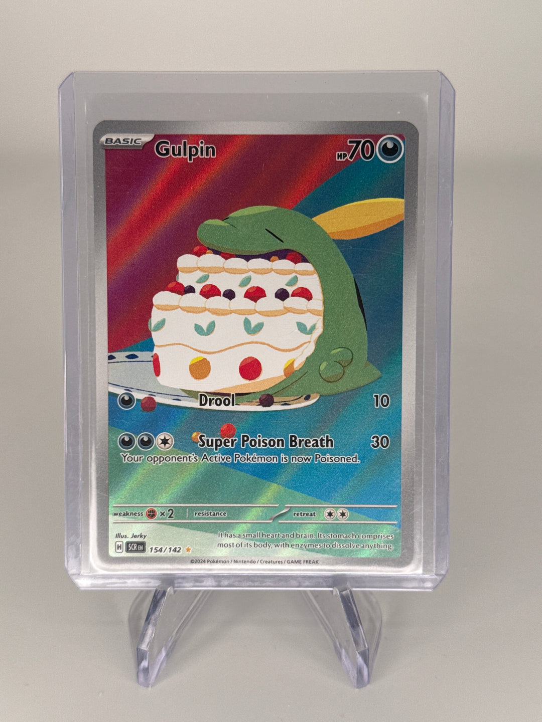 Pokemon TCG 2024 Gulpin Stellar Crown Full Art Illustration Rare, 154/142