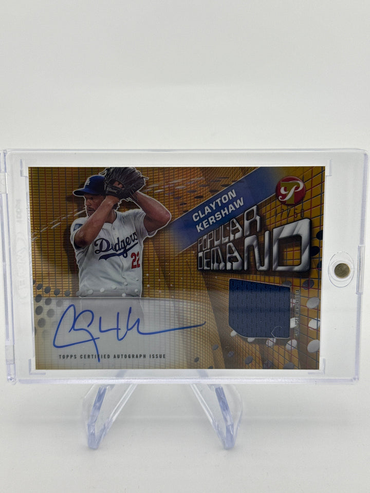 Clayton Kershaw 2025 Topps Pristine Popular Demand Auto Relic Gold Refractor, 47/50