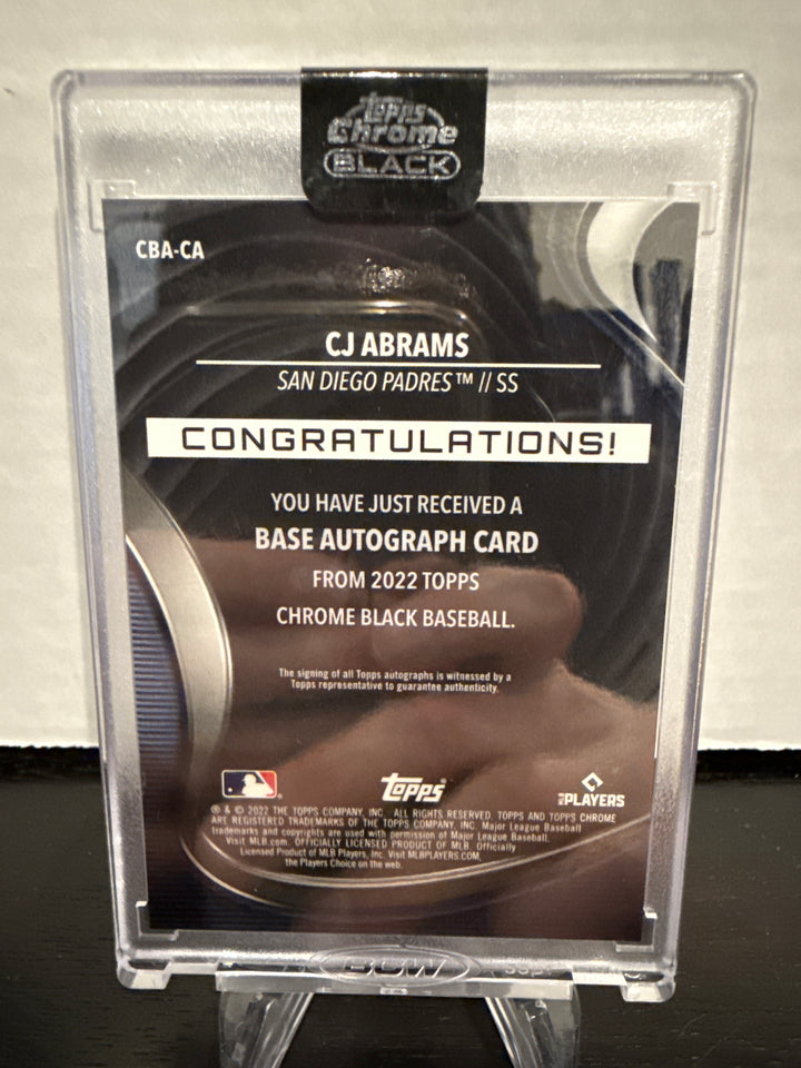CJ Abrams 2022 Topps Chrome Black Rookie Auto