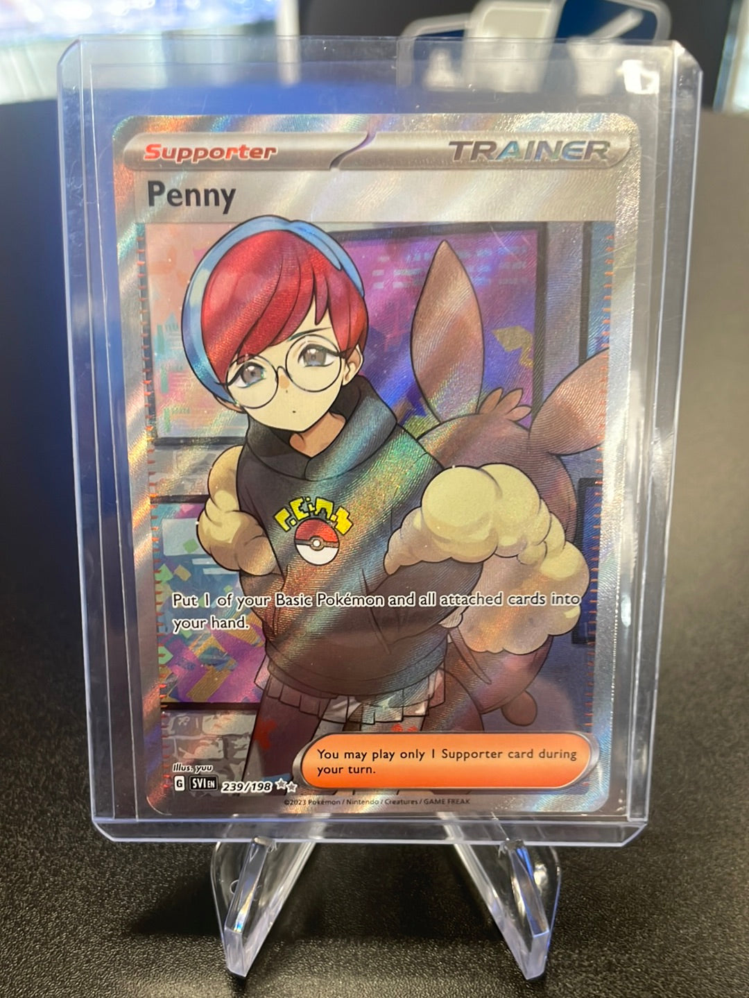 Pokémon TCG 2023 Penny Trainer Scarlet and Violet Ultra Rare Holofoil, 239/198