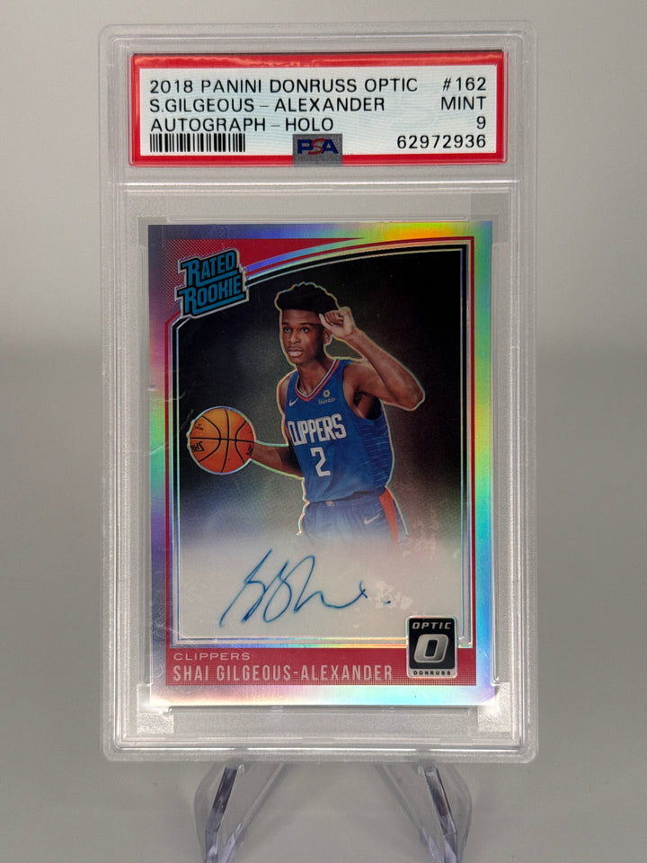 Shai Gilgeous-Alexander 2018 Panini Donruss Optic Rookie Auto Holo, PSA 9 Mint