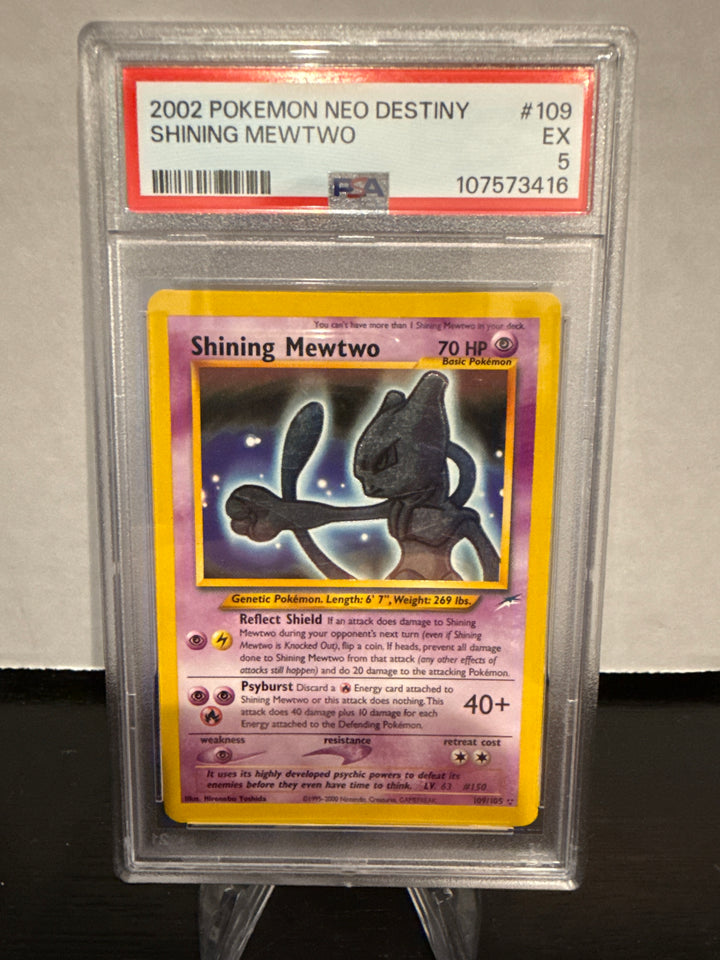 Pokemon TCG 2002 Shining Mewtwo Neo Destiny, 109/105, PSA 5