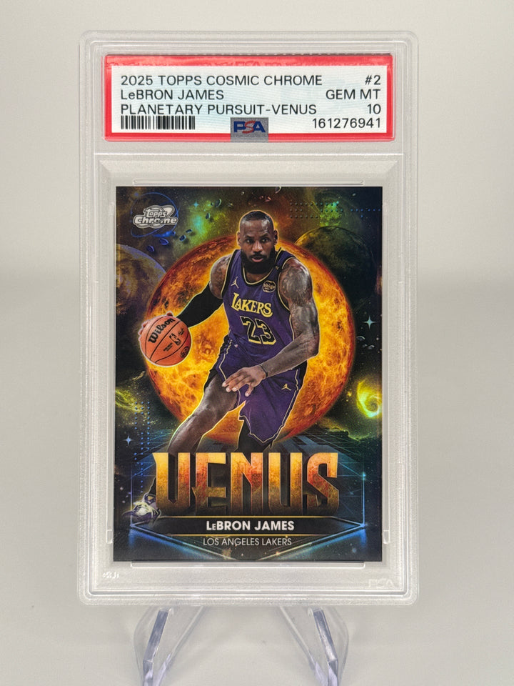 Lebron James 2025 Topps Chrome Cosmic Planetary Pursuit Venus SSP Case Hit, PSA 10 Gem Mint