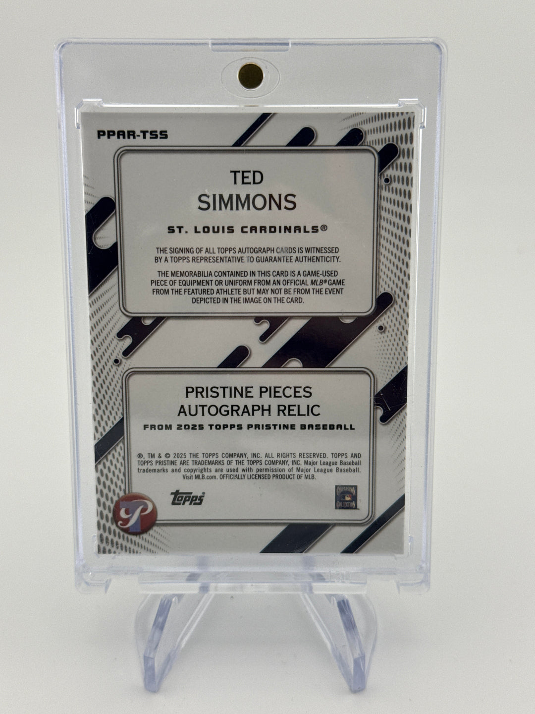 Ted Simmons 2025 Topps Pristine Auto Relic
