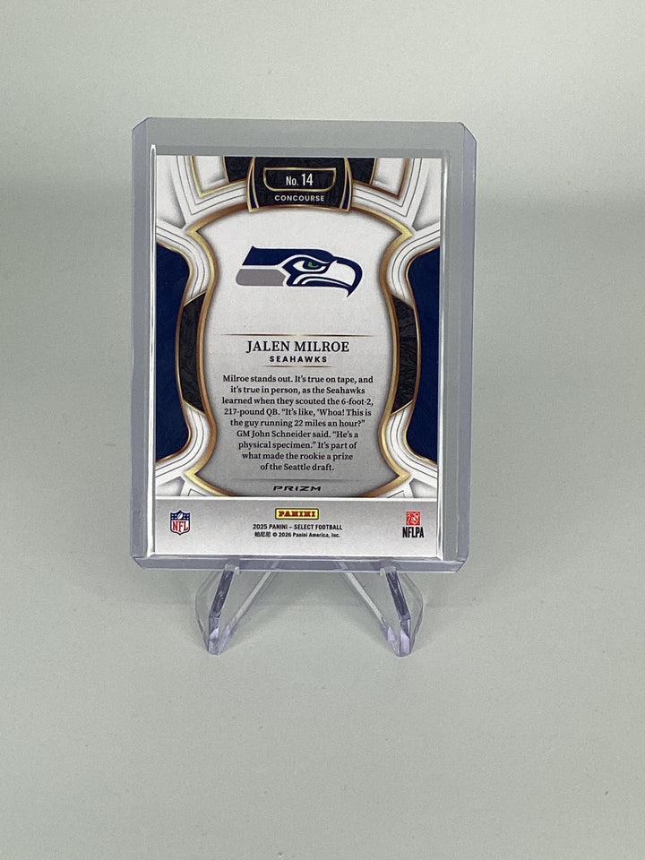 Jalen Milroe 2025 Panini Select Concourse Zebra SSP
