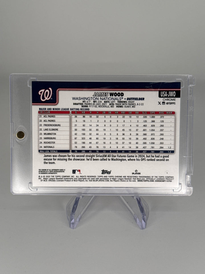 James Wood 2025 Topps Chrome Sapphire Rookie Auto Gold, 44/50