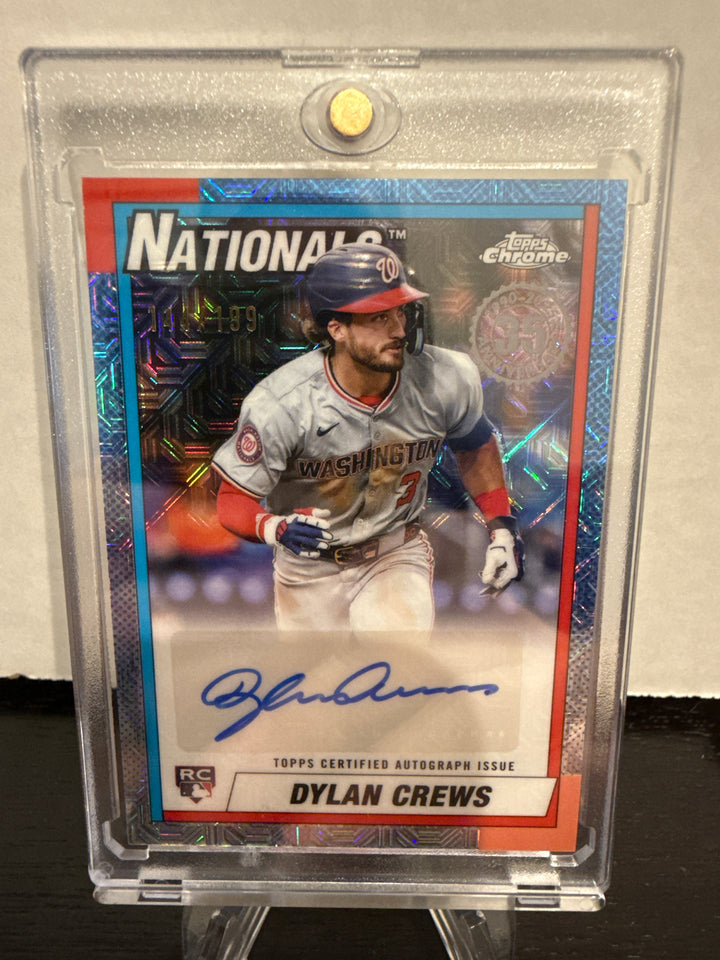 Dylan Crews 2025 Topps Chrome 1990 Topps Baseball Rookie Auto, 144/199