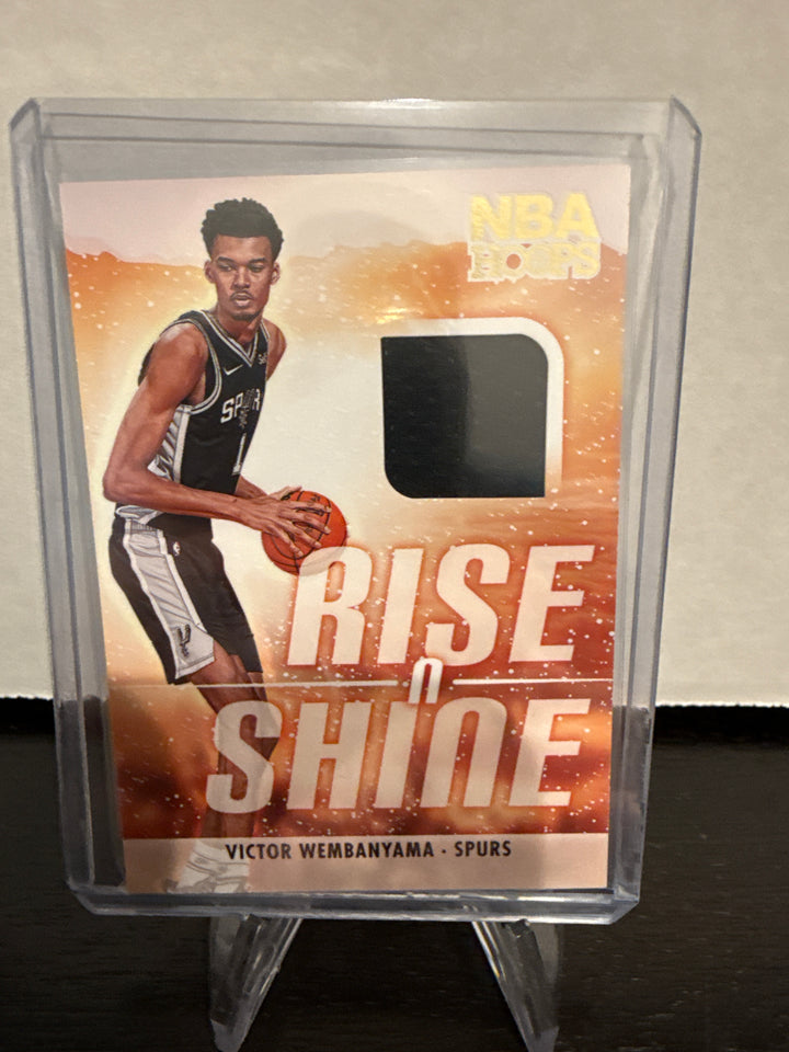 Victor Wembanyama 2023 Panini NBA Hoops Rise N Shine Rookie Relic