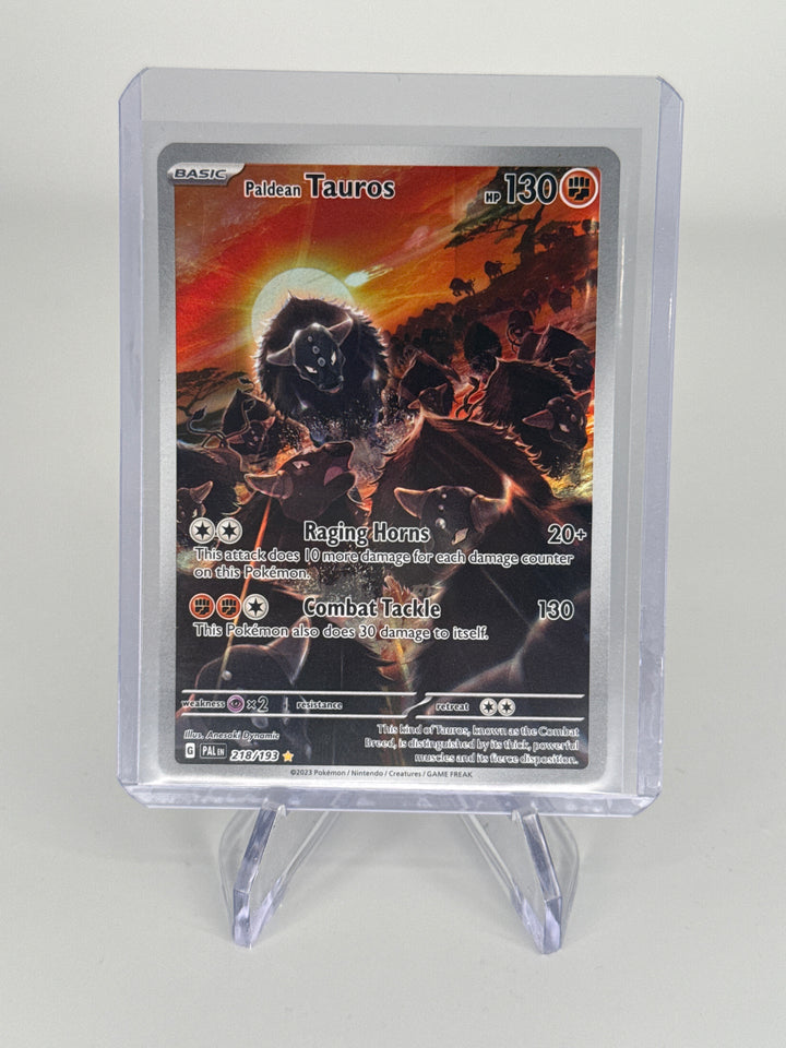 Pokemon TCG 2023 Paldean Tauros Paldea Evolved Full Art Illustration Rare, 218/193
