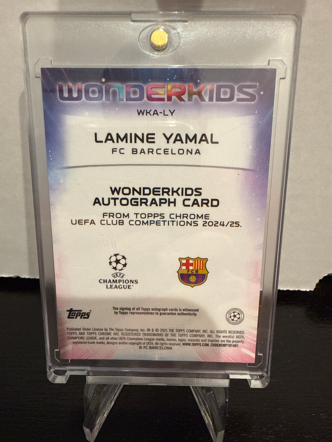 Lamine Yamal 2025 Topps Chrome Wonderkids Auto