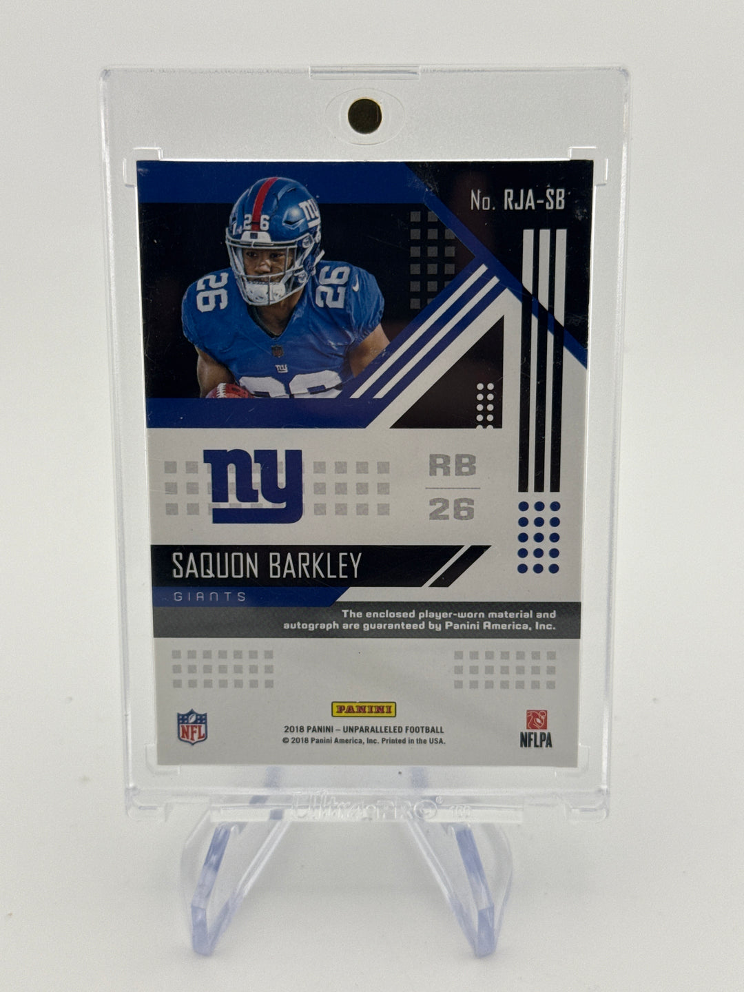 Saquon Barkley 2018 Panini Unparalleled Rookie Patch Auto