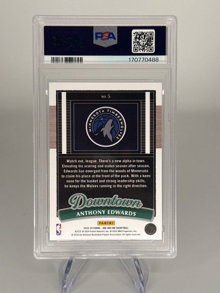Anthony Edwards 2023 Panini One & One Downtown SSP Case Hit, PSA 9 Mint