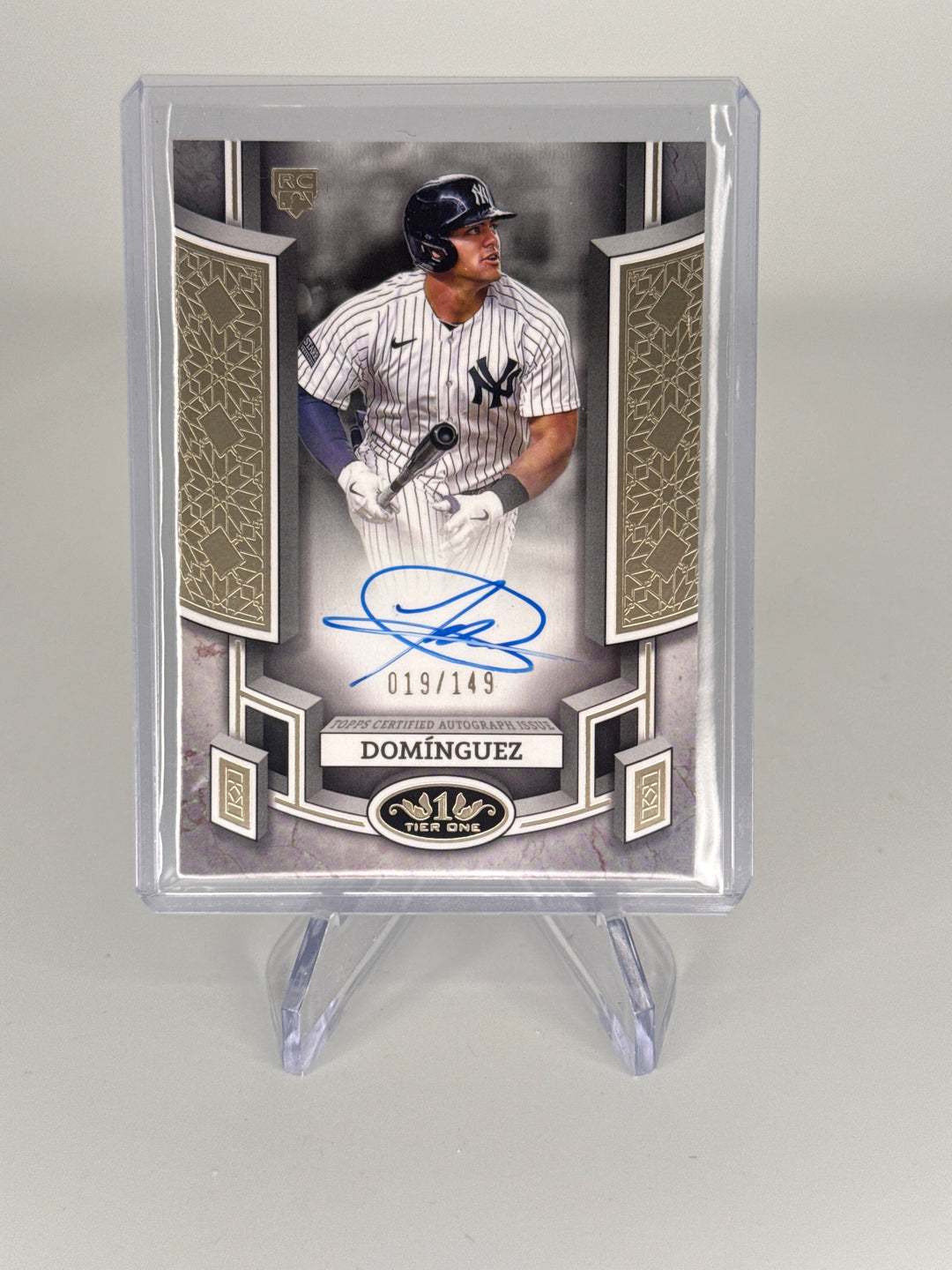 Jasson Dominguez 2024 Topps Tier One Rookie Auto, 019/149