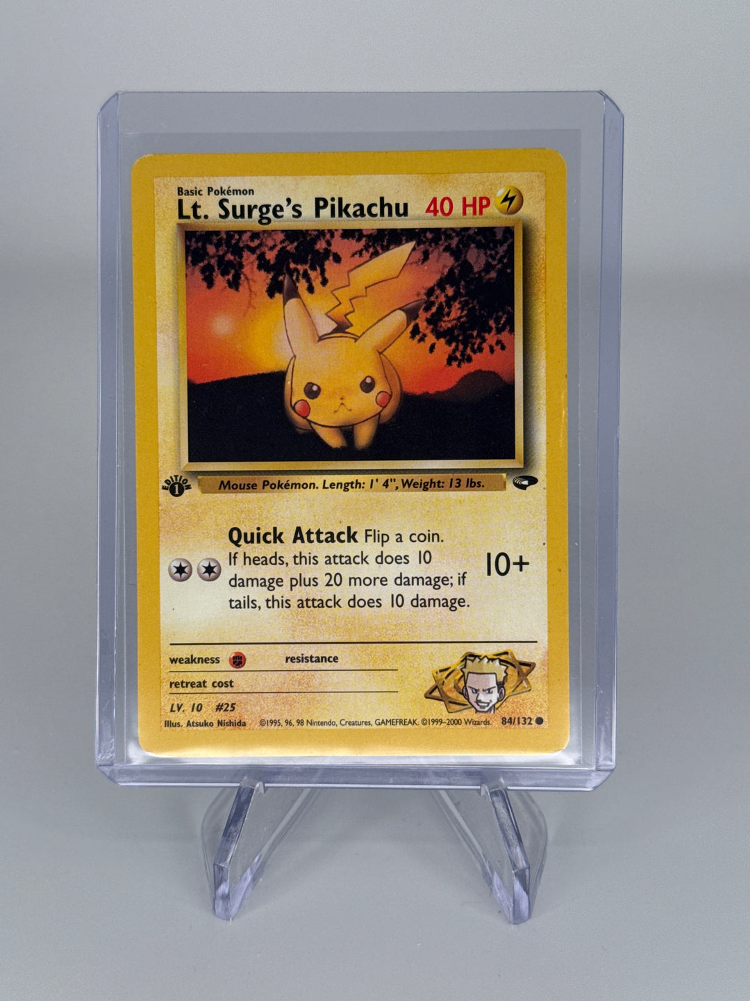 Pokemon TCG 2000 Lt. Surge's Pikachu 1st Edtion Gym Challenge, 84/132