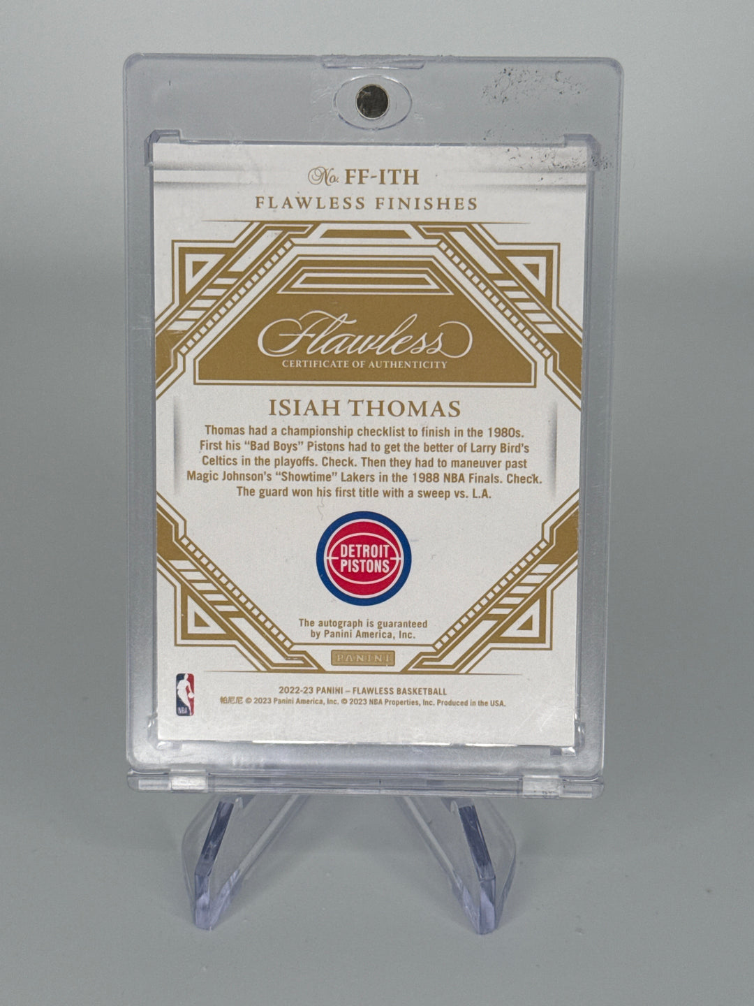 Isiah Thomas 2023 Panini Flawless Finishers Auto, 3/8