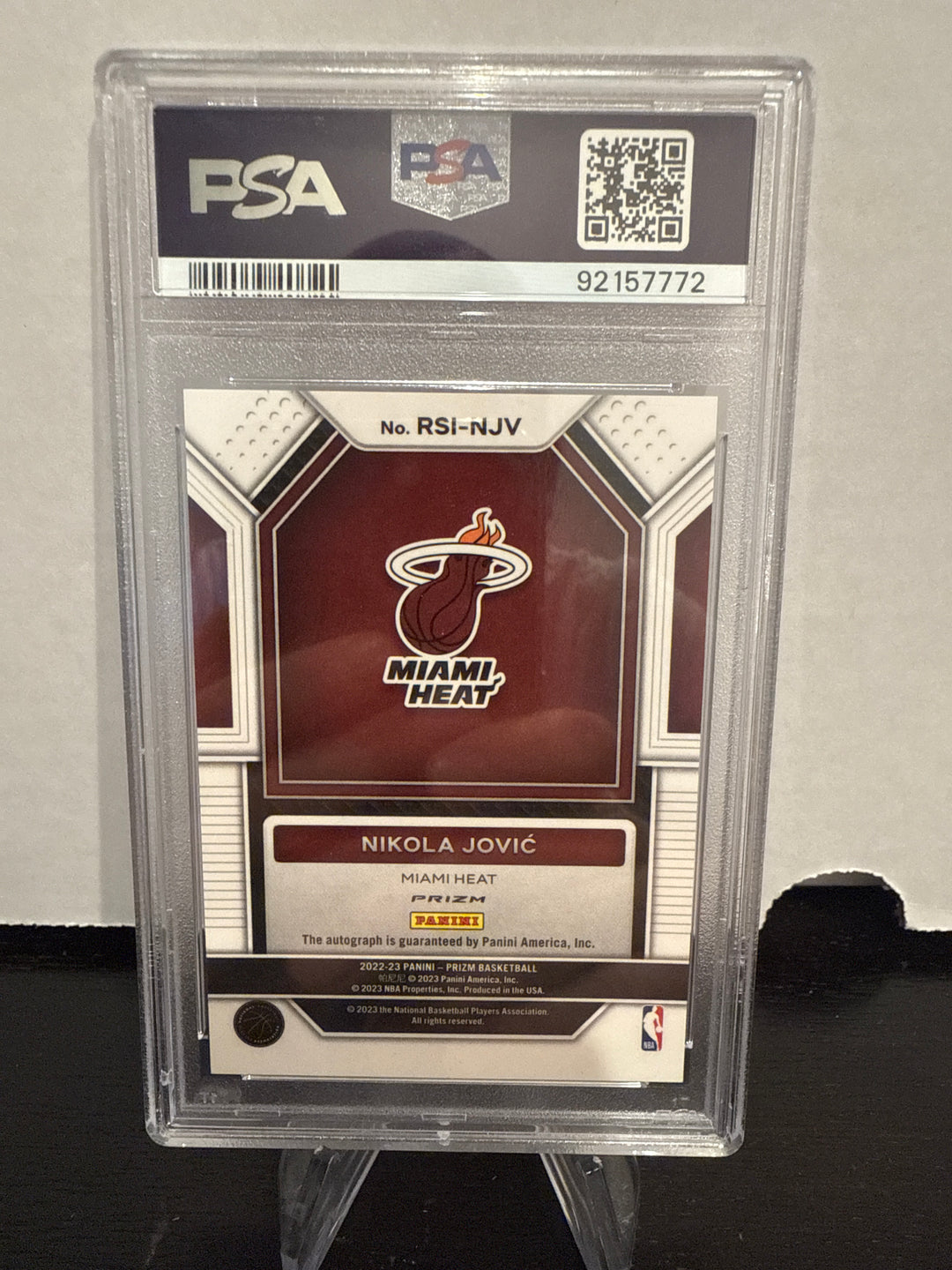 Nikola Jovic 2022 Panini Prizm Silver Prizm Rookie Auto, PSA 10 Gem Mint